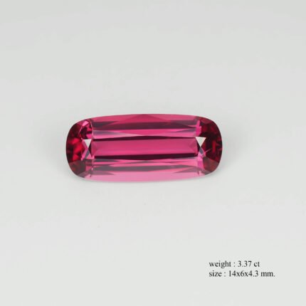 Cherry Pink Spinel Cushion Cut 3.37 Carats, Burma
