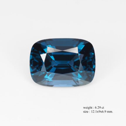 6.29 ct Tanzanian Spinel – Cushion Cut, Deep Teal-Blue