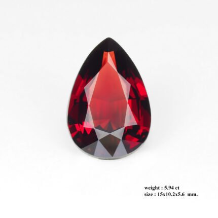 5.94 ct Red Spinel – Natural Burmese Pear Brilliant