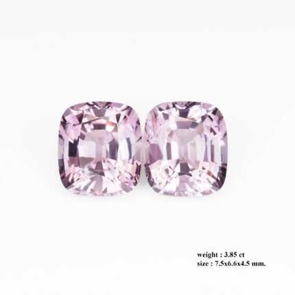 3.85 ct Burmese Unheated Spinel Pair – Lavender Pink Cushion Brilliant