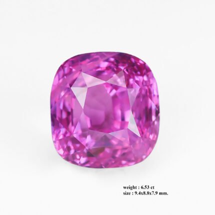 6.53 ct "The Princess Fuchsia"_Unheated Pink Sapphire_Brilliant Cushion