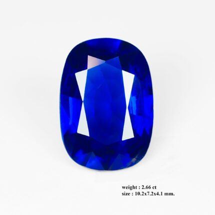2.66 ct "Azure Velvet"_Unheated Mogok Royal Blue Sapphire_Elongated Cushion