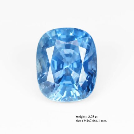 3.75 ct "Ocean Blue"_Unheated Mogok Blue Sapphire_ Brilliant Cushion