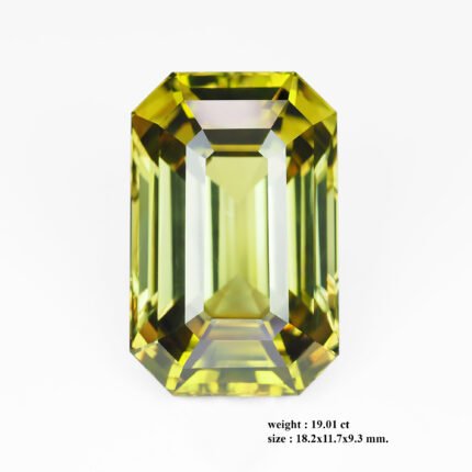 19.01 ct "Honeydew Glow”_ Loupe Clean Natural Chrysoberyl_ Perfect Octagon Step-Cut