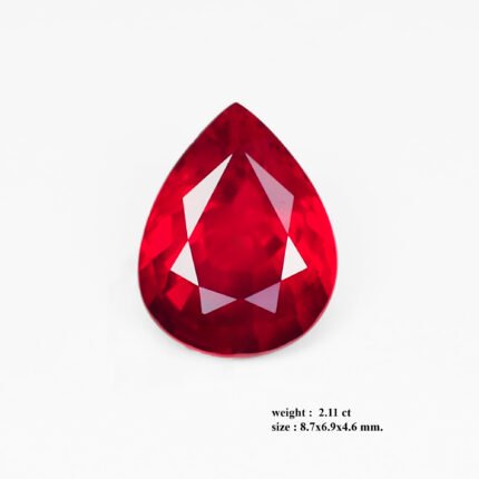 2.11 ct Premium Pigeon's Blood_Unheated Untreated Mozambique Ruby_Flaming Teardrop