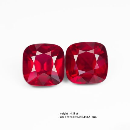 4.11 ct "Twin Flames Pigeon"_Unheated Mozambique Ruby Pair